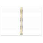 Notes koženkový SIMPLY A5 linajkový - biela/žltá špirála
