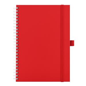 Notes koženkový SIMPLY A5 linajkový - červená/biela špirála