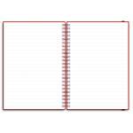 Notes koženkový SIMPLY A5 linajkový - červená/červená špirála