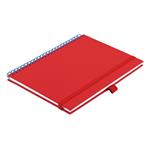 Notes koženkový SIMPLY A5 linajkový - červená/svetlo modrá špirála