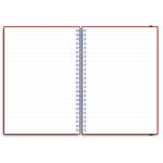 Notes koženkový SIMPLY A5 linajkový - červená/svetlo modrá špirála
