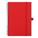 Notes koženkový SIMPLY A5 linajkový - červená/svetlo modrá špirála