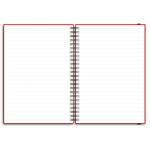 Notes koženkový SIMPLY A5 linajkový - červená/zelená špirála