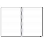 Notes koženkový SIMPLY A5 linajkový - čierna/biela špirála