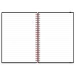 Notes koženkový SIMPLY A5 linajkový - čierna/červená špirála