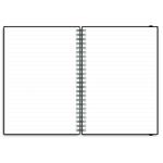 Notes koženkový SIMPLY A5 linajkový - čierna/zelená špirála