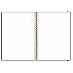 Notes koženkový SIMPLY A5 linajkový - čierna/žltá špirála