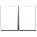 Notes koženkový SIMPLY A5 linajkový - modrá/čierna špirála