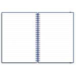 Notes koženkový SIMPLY A5 linajkový - modrá/modrá špirála
