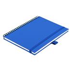 Notes koženkový SIMPLY A5 linajkový - modrá/zelená špirála