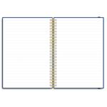 Notes koženkový SIMPLY A5 linajkový - modrá/žltá špirála