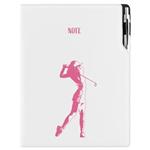 Notes - zápisník DESIGN A4 čistý - biela - Golf žena