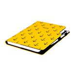Notes - zápisník DESIGN B6 linajkový - žltá - námorník - kotvy
