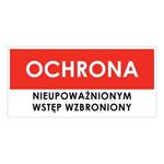 OCHRONA, płyta PVC 1 mm 190x90 mm
