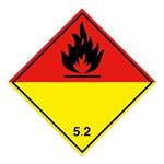 Organický peroxid nebezpečenstvo požiaru č 5.2, plast 2 mm,100x100 mm