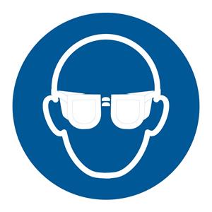 Používaj ochranné okuliare - SYMBOL, samolepka 100x100