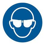 Používaj ochranné okuliare - SYMBOL, samolepka 100x100