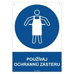 Používaj ochrannú zásteru - bezpečnostná tabuľka s dierkami, plast 2 mm - A4