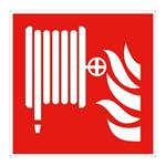 Požiarna hadica - bezpečnostná tabuľka, plast 2 mm s dierkami 150x150 mm