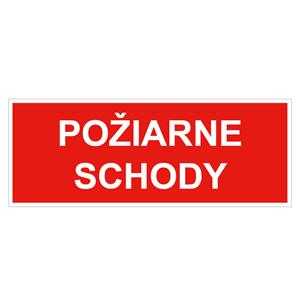 Požiarne schody - bezpečnostná tabuľka, samolepka 210x80 mm