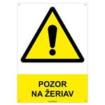 Pozor na žeriav - bezpečnostná tabuľka s dierkami, plast 2 mm - A4