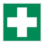 Prvá pomoc - ošetrovňa - označenie lekárničky - bezpečnostná tabuľka, plast 2 mm s dierkami 150x150 mm