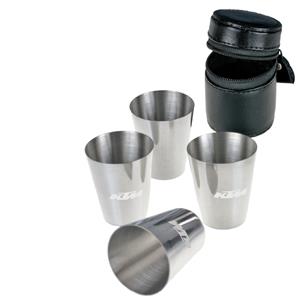 Sada 4 ks nerezových kalíškov v púzdre Astra - strieborná