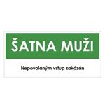 ŠATNA MUŽI, zelená, plast 2 mm 190x90 mm