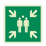 Shromaždiště - fotoluminiscenční tabulka, samolepka 200x200 mm