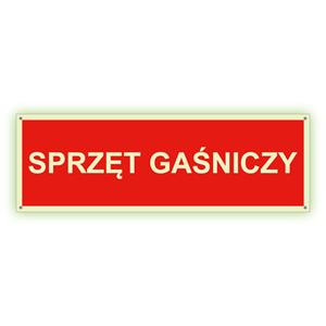 Sprzęt gaśniczy - fotoluminescencyjny znak z dziurkami, płyta PVC 2 mm 300x75 mm