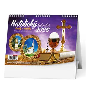 Stolový kalendár 2026 Katolícky kalendár /kostoly a kaplnky/