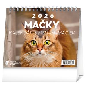 Stolový kalendár 2026 Mačky - s menami mačiek