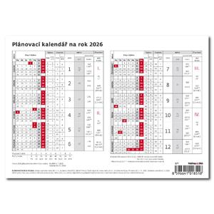 Stolový kalendár 2026 - Plánovacia karta