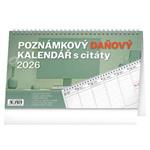 Stolový kalendár 2026 Poznámkový daňový s citátmi