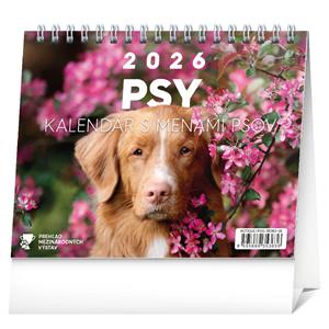 Stolový kalendár 2026 Psy - s menami psov