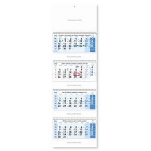 Štvormesačný kalendár Kvatro skládaný český so špirálou 2026 - modrý