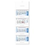 Štvormesačný kalendár Kvatro skládaný český so špirálou 2026 - modrý