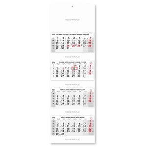 Štvormesačný kalendár Kvatro skládaný slovenský 2026 - sivý