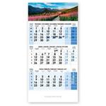 Trojmesačný kalendár Trio český 2026 Krajina - modrý