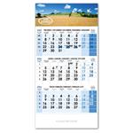 Trojmesačný kalendár Trio český 2026 - modrý