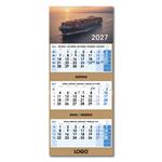 Trojmesačný kalendár Trio Kraft skládaný český 2027 - modrý