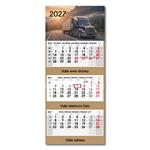 Trojmesačný kalendár Trio Kraft skládaný český 2027 - sivý