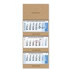 Trojmesačný kalendár Trio Kraft skládaný český so špirálou 2027 - modrý