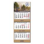 Trojmesačný kalendár Trio Kraft skládaný český so špirálou 2027 - sivý