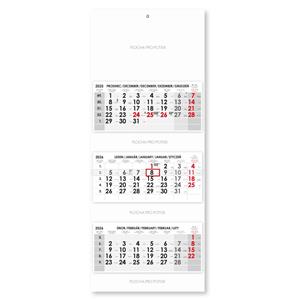 Trojmesačný kalendár Trio skládaný český 2026 - sivý