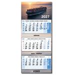 Trojmesačný kalendár Trio skládaný český 2027 - modrý