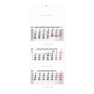 Trojmesačný kalendár Trio skládaný český 2027 - sivý