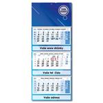 Trojmesačný kalendár Trio skládaný český so špirálou 2026 - modrý