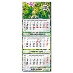 Trojmesačný kalendár Trio skládaný český so špirálou 2026 - sivý