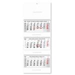 Trojmesačný kalendár Trio skládaný český so špirálou 2026 - sivý